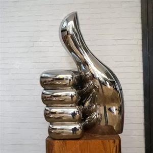 Decoration Hand Shape Mirror Polished Stainless Steel Sculpture