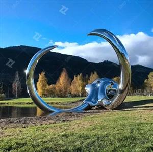 Stainless Steel Sculpture Mammoth Skull Design with Mirror Polishing