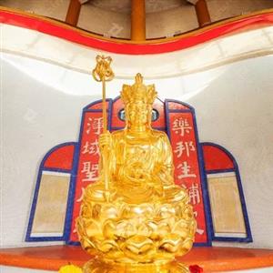 Gold Leaf Bronze Sitting Ksitigarbha Bodhisattva Statue