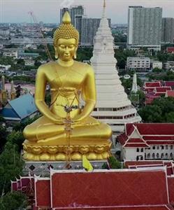 Bronze Sculpture Gold Painted Buddha