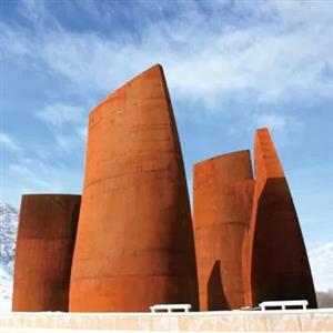 Large Corten Steel Artwork H27.6m Modern Architectural Sculpture