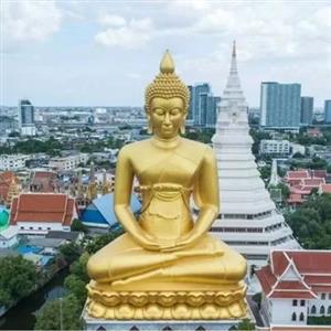 Hand Forged Bronze Buddha Sculpture , Large Sitting Buddha Statue Bronze
