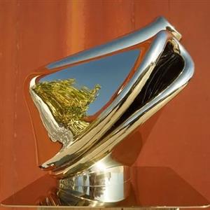 Custom Stainless Steel Artwork Gold Plating Chair Statue Polished Finish